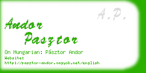 andor pasztor business card
